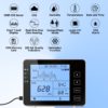 GZAIR 1200P Black CO2 Data Logger Monitor, AB841 Compliant for Classrooms, Wall-Mounted Carbon Dioxide Detector, IAQ CO2 Detector, NDIR Sensor, Temperature and Humidity, 0~5000ppm Range (CO2 Detection Human/Plant Mode) - Image 2