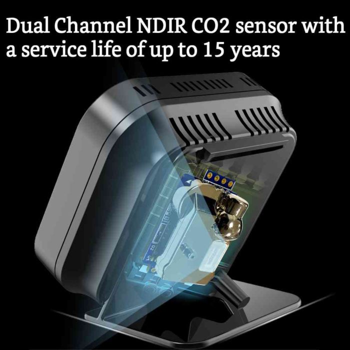 CO2 meter with dual-channel ndir sensor