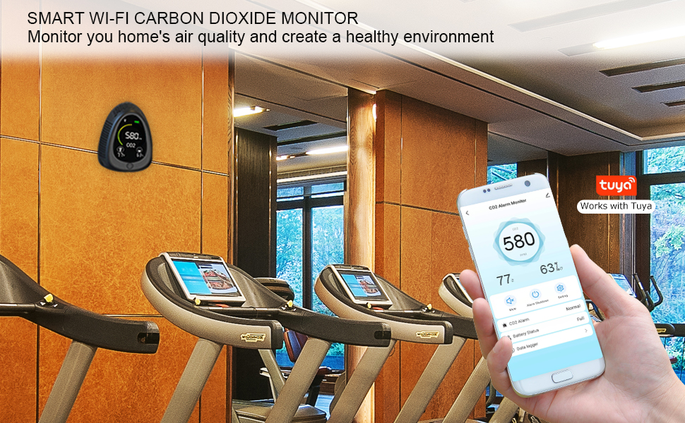 GZAIR PT01-B Smart Wi-Fi CO2 Meter Data Logger Carbon Dioxide Monitor CO2 Sensor with Auto-calibration Function - GZAIR