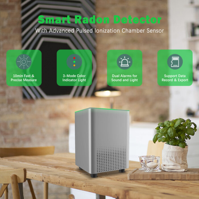 GZAIR PT07 Smart Radon Detector for Home, WiFi Radon Monitor Fast Capture of Fluctuating Levels, Radon Tester Short & Long-Term Monitoring with Alert Notifications, Data logger - Image 2