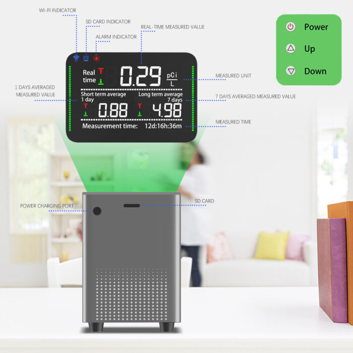 GZAIR PT07 Smart Radon Detector for Home, WiFi Radon Monitor Fast Capture of Fluctuating Levels, Radon Tester Short & Long-Term Monitoring with Alert Notifications, Data logger - Image 4