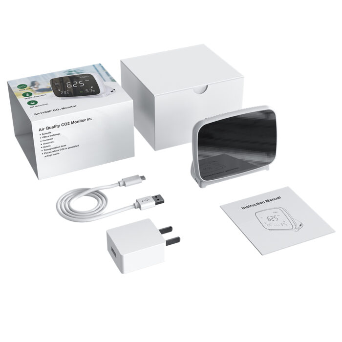 GZAIR 1100P CO2 Meter, Carbon Dioxide Monitor, IAQ CO2 Detector, NDIR Sensor, Temperature and Humidity, 0~5000ppm Range - Image 7